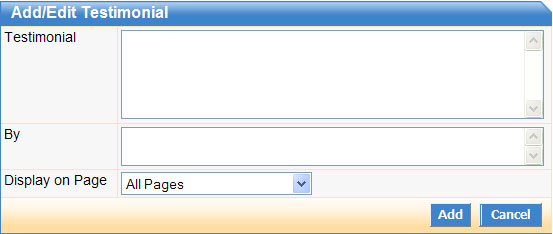Adding a new testimonial